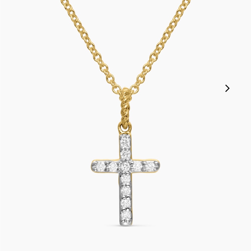 David Yurman Diamond Cross Necklace